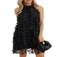 thumbnail image 2 of Women Evening Party Dress Butterfly Appliques Halter Neck Dress, 2 of 9