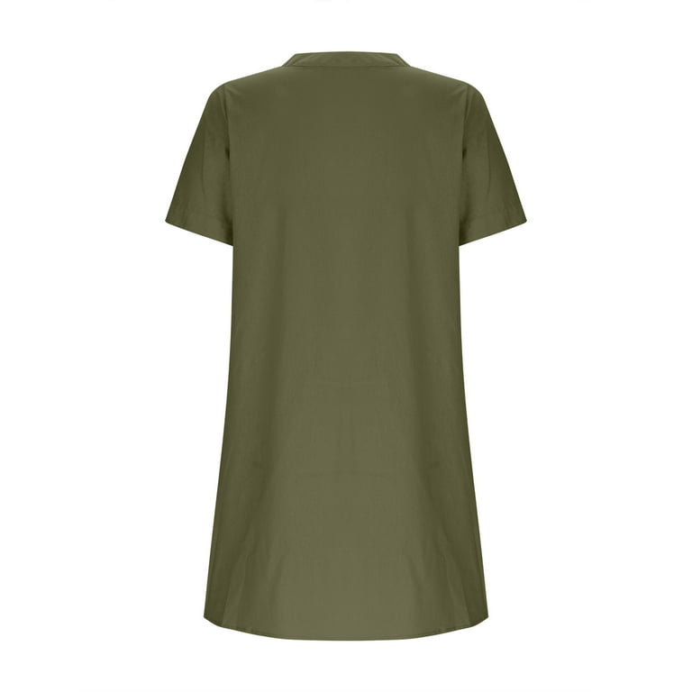 green emerald velvet dress Pocket T-Shirt Dress- Olive Xs