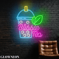 thumbnail image 2 of Glowneon Bubble Tea Glass Wall Art, Boba Tea Led Sign, Milk Tea Decor, 2 of 5