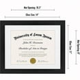 thumbnail image 2 of 11x14 Diploma Frame With ShatterResistant Glass Set Of 4 Use As 8.5x11 Frame With Mat Or Display 11x14 Documents Without Mat Legacy Collection Certificate Frames For Wall Black, 2 of 6