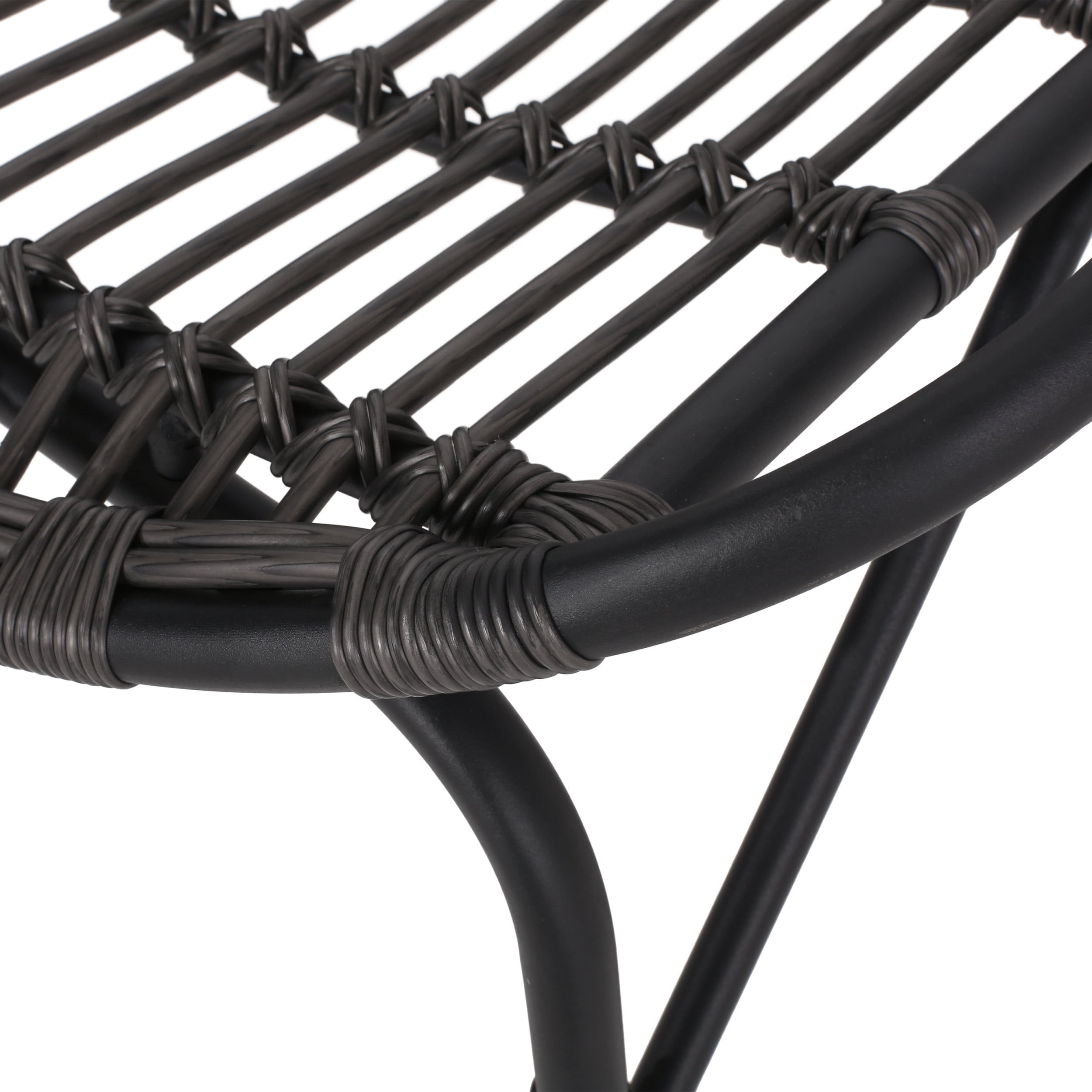 Kairo Wicker Outdoor Accent Chairs, Set of 2, Dark Gray