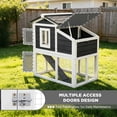 thumbnail image 5 of Outdoor Weatherproof 2-Tier Quail Cage with Pull Out Tray & Open Roof, Suitable for 6 Quails, Black & White, 5 of 8