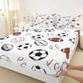 thumbnail image 4 of Erosebridal Rugby Sport Games Bed Sheets,Baseball Football Ball Games Kids King Sheets 4 Pieces, 4 of 6