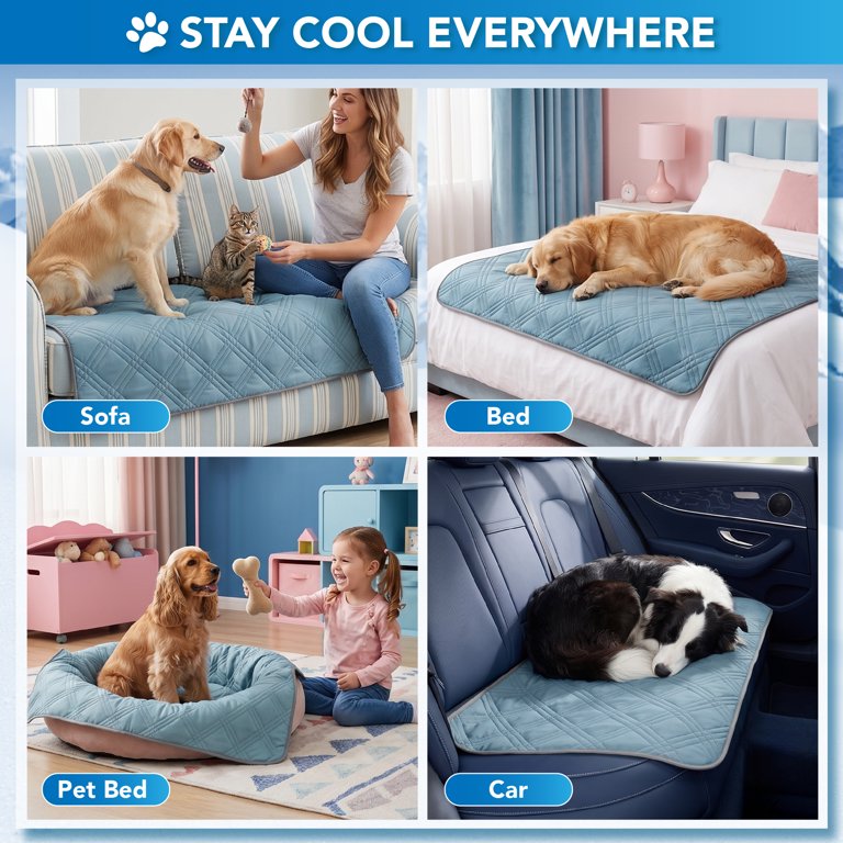 PetAmi Waterproof Cooling Mat, 40x60 Inch Blue photo 6