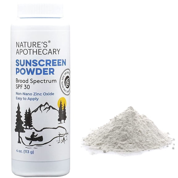 All-Natural, Benzene Free, Non Nano Zinc Oxide Sunscreen Powder SPF 30 - Water & Sweat Resistant, Reef & River Friendly, Hypoallergenic, Non-Greasy, Made in USA by Nature's Apothecary…