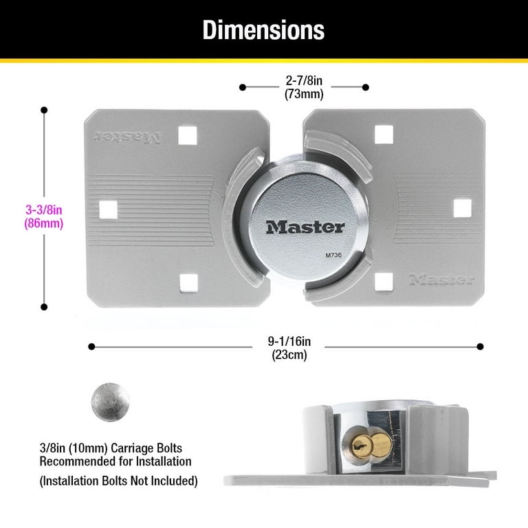 Master Lock Magnum Hidden Shackle Zinc Padlock with High Security