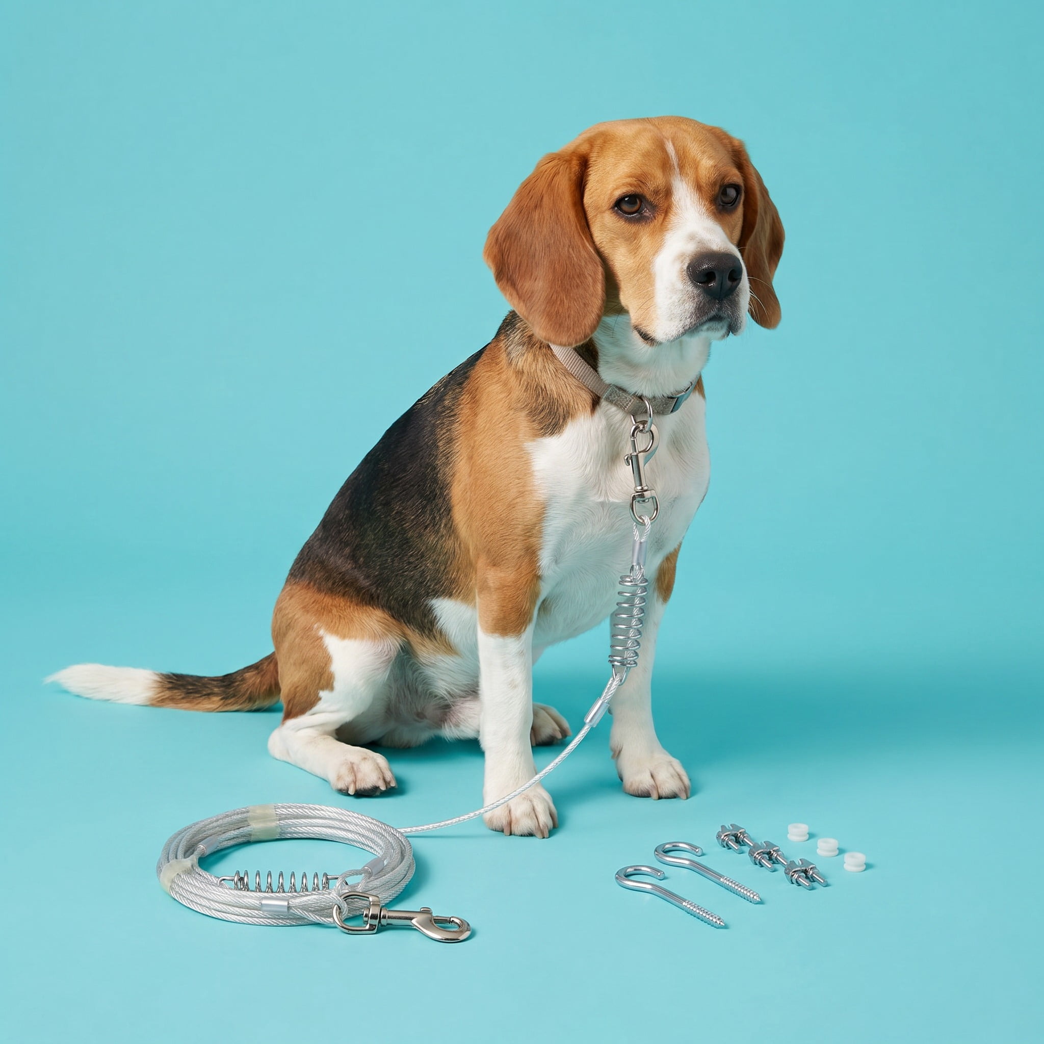 Vibrant Life Reflective Vinyl-Covered Trolley Cable Tie-Out for Dogs, XL, 60'