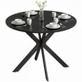 thumbnail image 1 of HOMCOM 39" Round Kitchen Table, Dining Table for Small Spaces, Steel Leg, 1 of 10