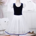 thumbnail image 3 of MSemis Kids Girls Princess Tutu Dress Lace-up Ballet Dance Leotard Dress Navy Blue 9-10, 3 of 7