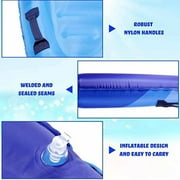 Kids Inflatable Surf Body Board with Handles and New Push-Button Valve, Lightweight Swimming Floating Surfboard Aid Mat Learn to Swim, Beach Safety Theme Surfing