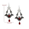 thumbnail image 5 of Pendientes de punk con pentagrama rojo Yashi colgante de murciélago vampiro, 5 of 5