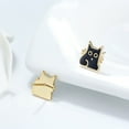 thumbnail image 5 of Black Cat Earrings for Women Gold Plated Sterling Silver Ginger Lyne Collection, 5 of 6