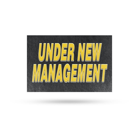Under New Management Vinyl Decal 24 Inch x 36 Inch Weatherproof Heavy-Duty Adhesive Backing | Business Promotions, Clear Messaging, Professional Display | Made in USA