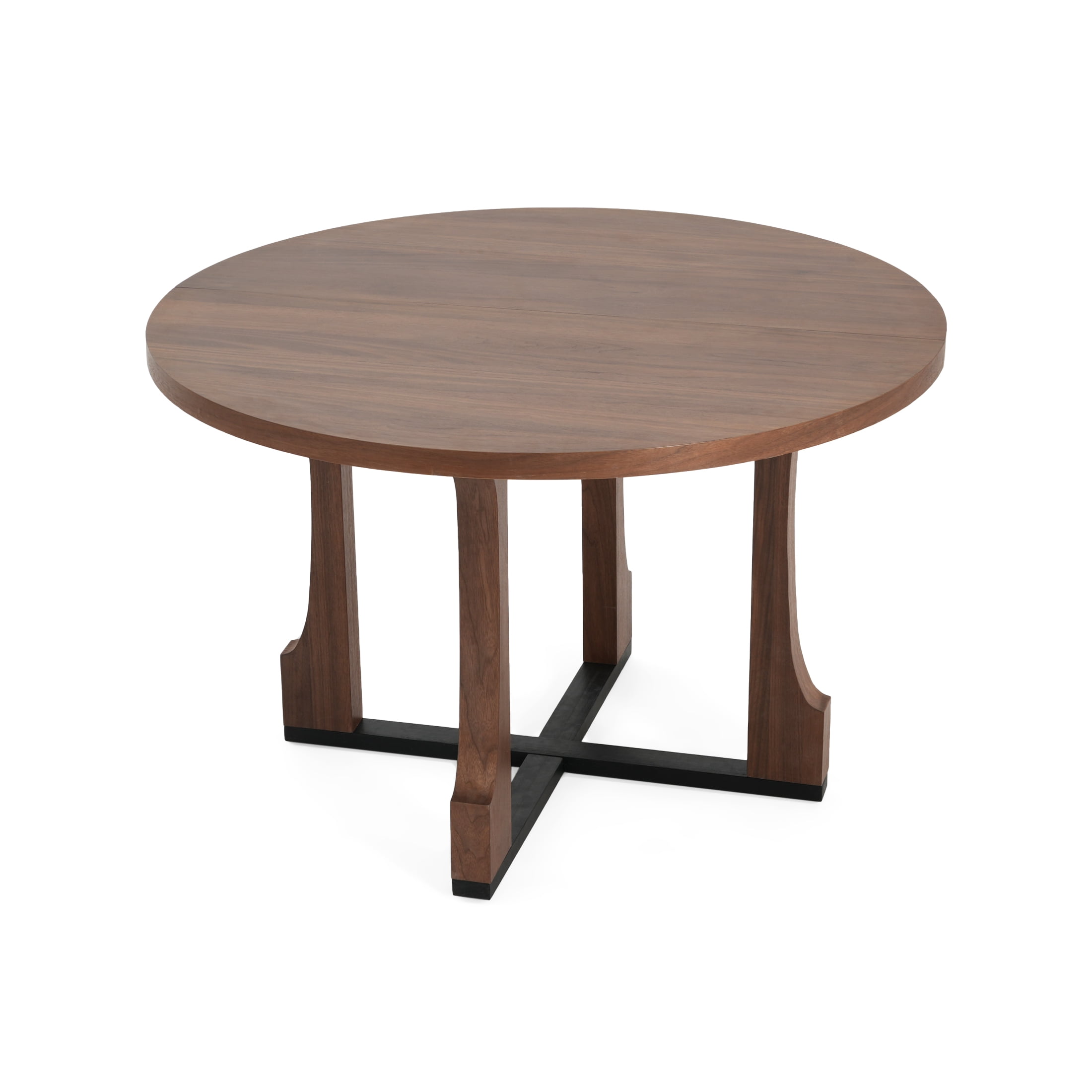 Christopher Knight Home Farmhouse 48" Round Dining Table, Solid Wood X-Base, Walnut