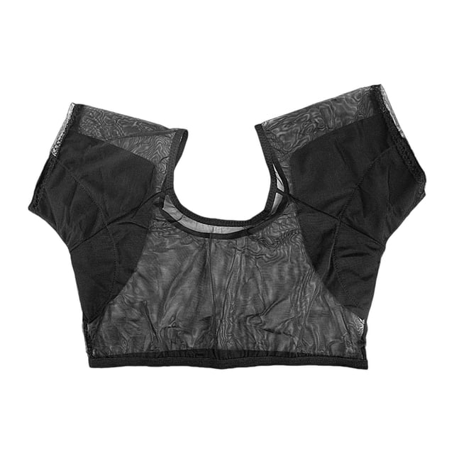 Chaleco de sudor en la axila debajo de la almohadilla de sudor de transpirable para correr gimnasios para hacer ejercicio para mujeres, niñas, damas Negro