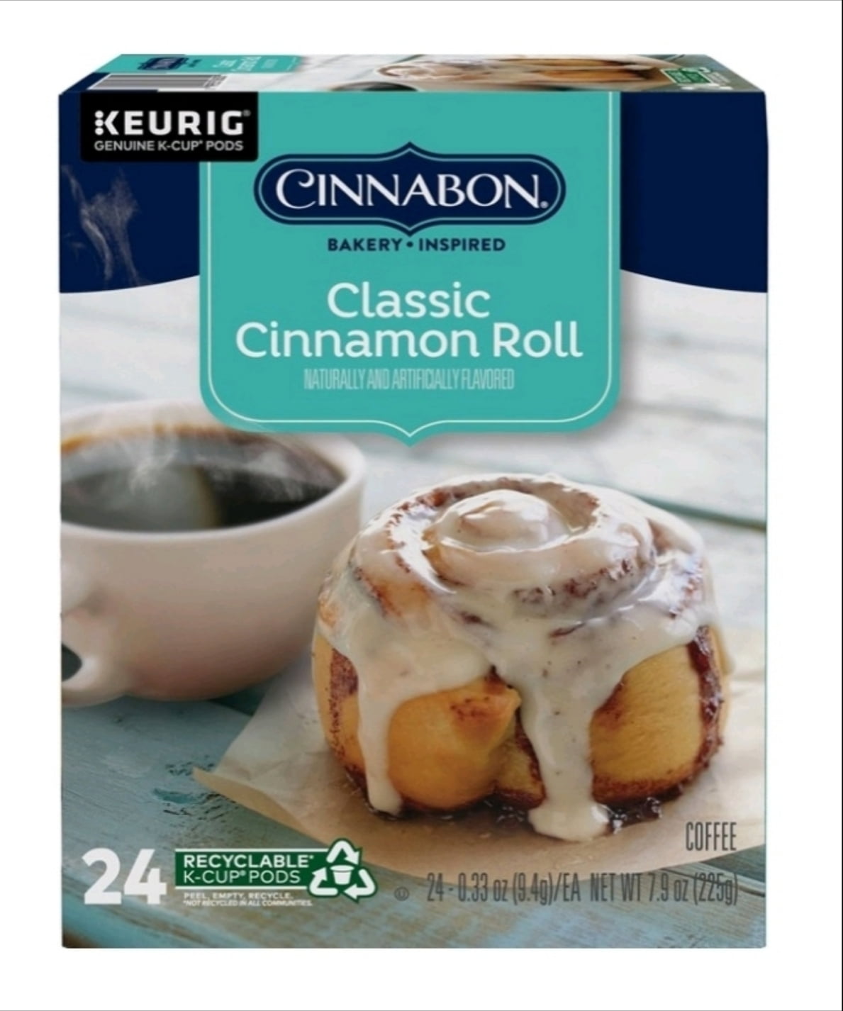 Cinnabon Classic Cinnamon Roll Light Roast Coffee K Cup Pods, 48 K Cups Total