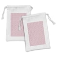 thumbnail image 1 of Floral Fabric Pouch Set of 2, Linum Flower Petals Flowering Pastel Gardening Blossoms Bouquets Design, Small Drawstring Bag for Toiletries Masks and Favors, 9" x 6", Pale Pink and Grey, by Ambesonne, 1 of 2