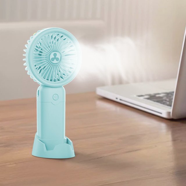 Fiudx Ofertas de la semana Mini ventilador de escritorio portátil silencioso para dormitorio de estudiantes pequeños que se puede colocar en el escritorio con ajuste de tres velocidades