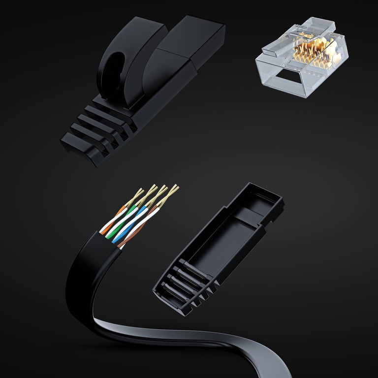 Câble Ethernet Cat6 Plat 20m - Haut Débit Gigabit RJ45, Câble Réseau Internet Ultra-Fin, Compatible Routeur PS5 Xbox Modem Switch