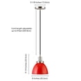 thumbnail image 4 of Evelyn&Zoe 8" Poppy Red/Polished Nickel Metal Pendant, 4 of 5