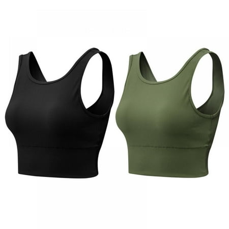 

Xmarks Workout Crop Tops for Women Built in Sports Bra - Yoga Gym Running Fitness Ultra-Soft Breathable Workout Tank Underwear(2-Packs)