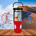 thumbnail image 3 of 30 oz Tumbler with Handle and Flip Straw，Stainless Steel Double Wall Insulated Travel Bottle with Top Handle Lid, Spill-Proof Tumbler with Straw and Handle for Men Women, 3 of 5