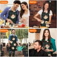 thumbnail image 4 of Green and Black Christmas Plaid Santa Apron-Garden Aprons for Women with Pockets-Cotton Linen Waterproof Kitchen Cooking Gardening Aprons Adjustable for Kitchen,Cooking,BBQ and Salon 32"x27", 4 of 7