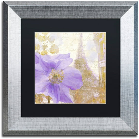 Trademark Fine Art "Purple Paris II" Canvas Art by Color Bakery Black Matte, Silver Frame