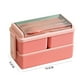 thumbnail image 2 of Contenedores de almuerzo de doble capa Bento Box de 1400ML con utensilios para exteriores (rosa) JShteea Libre de BPA, 2 of 7