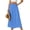 Blue, variant on Trendy Long Skirts for Women Boho Maxi Skirt Casual Winter Swing Tiered A-Line Elastic High Waist Dress with Pockets
