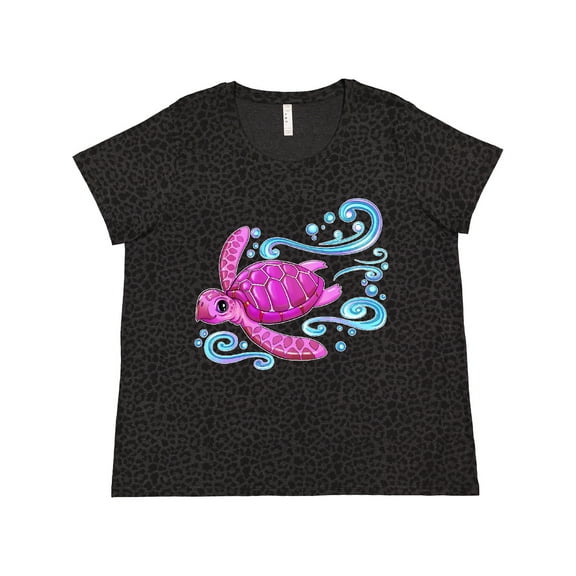 Inktastic Cute Pink Sea Turtle Women's Plus Size T-Shirt