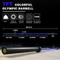 thumbnail image 3 of 7.2FT Olympic Barbell Bar, Weight Bar for Weightlifting Powerlifting CrossFit Training, Rated 700LBS Weight Capacity, Blue, 3 of 7