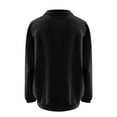 thumbnail image 7 of Women's Waffle Knit Lapel Collar Half Zip Pocket Sweatshirt, Solid Color Long Sleeve Pullover Top with Soft Comfort Fabric for Casual Daily Wear, Street Fashion and Versatile Outfits Black L, 7 of 7