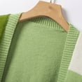 thumbnail image 6 of Arlun Women's Open Front Cropped Cardigan Sweaters Colorful Long Sleeve Knit Tops Soft Comfortable Trendy Color Block Lantern Sleeves Short Cardigans Outwear Green XL, 6 of 7