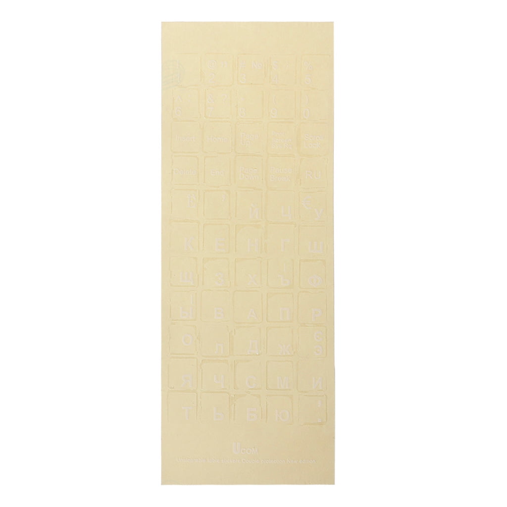 1Pc Full Size Adesivi Per Tastiera Russa Lettera Alfabeto Layout - Foto 8