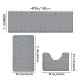 thumbnail image 3 of Qocolhg Memory Foam Bath Mats of 4 Piece for Bathroom Floor U-Shaped Toilet Mats Non-Slip Thick Bathroom Rug Water Absorption Machine Washable Easier to Dry Bath Mats for Bathroom (Gray), 3 of 7