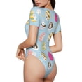 thumbnail image 3 of Naloa Happy Easter Women's Short-Sleeved Onesie, One-Piece Swimsuit for Parties, dates, clubs - Medium, 3 of 9