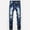 White, variant on Tejiojio Men's and Big Men's Relaxed Fit Men's High-end Stretch Light Color Print Trendy Slim Jeans