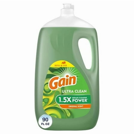 Gain Ultra Dishwashing Liquid Dish Soap, Original Scent, 90.0 fl oz