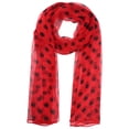 thumbnail image 1 of INSPIRAR CHIC Bufanda de Chiffon con Lunares de los Años 50 para Mujeres, Chal de Cabeza Largo Suave y Ligero Retro para Todas las Temporadas 70.9"x27.6" Rojo, 1 of 6