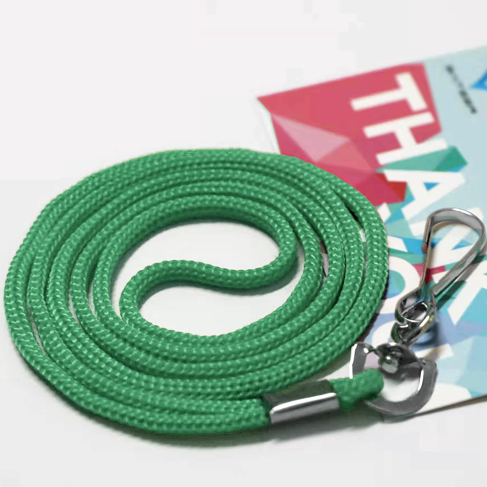 120 Green Lanyards Bulk Round 36" With Swivel J Hook For Id Name Badge Holder  Vip School Conference Festival And Hang Keys