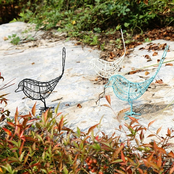 HOMEMAXS  20 X23cm Creative Garden Ornaments Outdoor Decor Bird Statue Office White