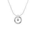 thumbnail image 2 of Delight Jewelry Silvertone Mini Paw with Purple Crystal Joy Ring Charm Necklace, 18", 2 of 4