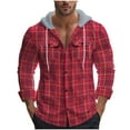 thumbnail image 2 of Ceisia Men's Loose Hooded Flannel Tartan Jacket Buttoned Pocket Long Sleeve Casual Gift Outerwear, 2 of 9