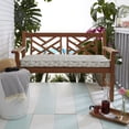 thumbnail image 2 of Grey and White Geometric Indoor/Outdoor Bench Cushion, Corded, 2 of 5