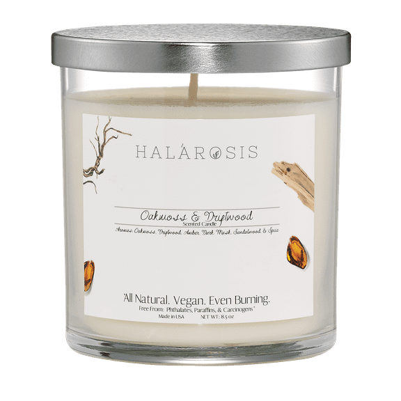 Halarosis, 8.5 oz, Soy Candle, Oakmoss & Driftwood, Container Candle