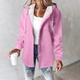 thumbnail image 2 of Hueook Coats Women Puffer Jacket with Hood Thicken Women's Solid Color Long-sleeved Long-sleeved Hooded Casual Coat Pink S, 2 of 5