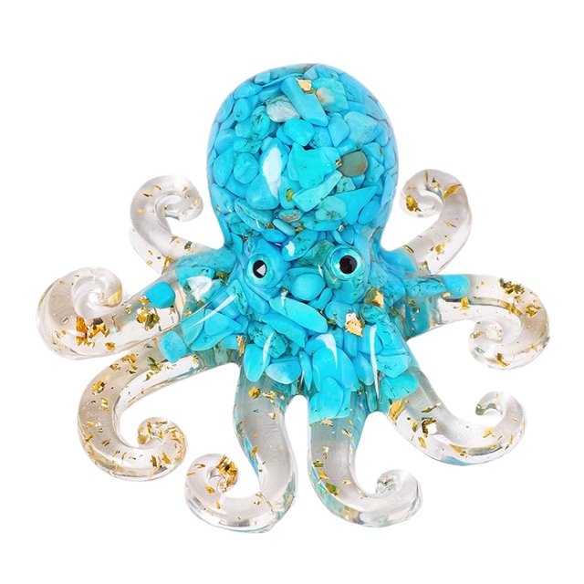 Guardoinrt AssortedColor Restaurant Ambiance Centerpiece Sea Sturdy Oceanic Colorful Crystal Masterpiece Resin Octopu Statue type+4