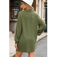 thumbnail image 6 of Ahlaray Moss Green Textured Button-down Collar Drop Shoulder Mini Dress, 6 of 8