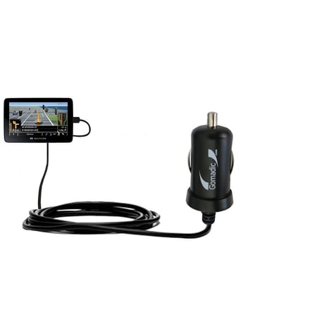 Gomadic Intelligent Compact Car / Auto DC Charger suitable for the Navigon 2200T - 2A / 10W power at half the size. Uses Gomadic TipExchange Technolog